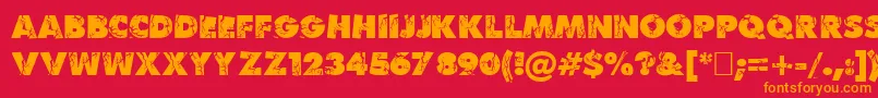 Krush Font – Orange Fonts on Red Background