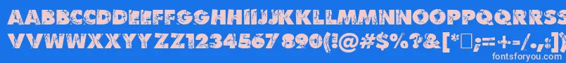 Krush Font – Pink Fonts on Blue Background