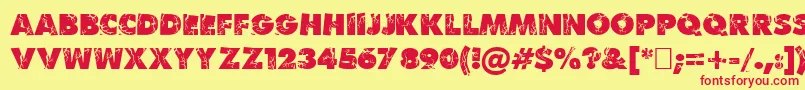 Krush Font – Red Fonts on Yellow Background