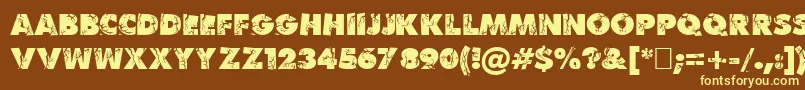 Krush Font – Yellow Fonts on Brown Background