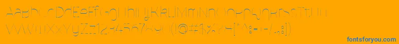 MalinaUltralight-Schriftart – Blaue Schriften auf orangefarbenem Hintergrund