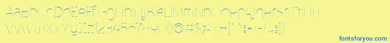 MalinaUltralight Font – Blue Fonts on Yellow Background