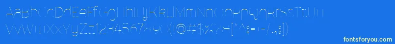 MalinaUltralight-Schriftart – Gelbe Schriften auf blauem Hintergrund