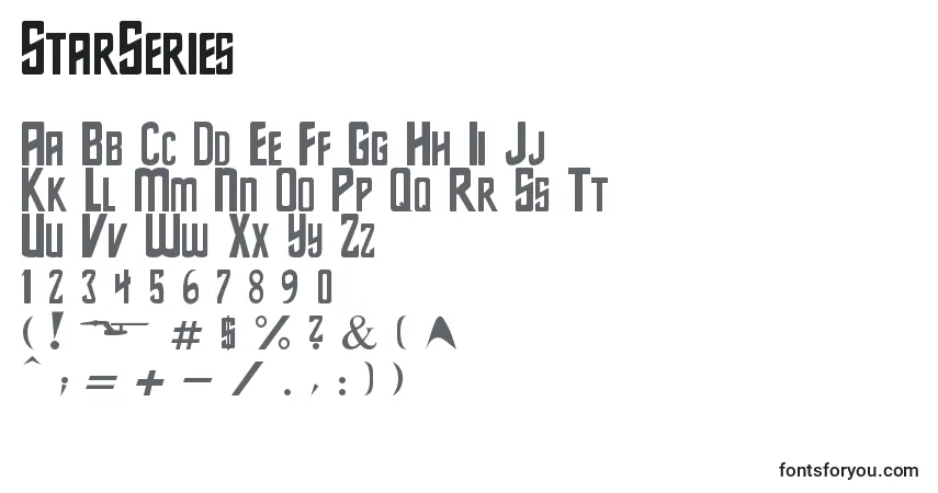Czcionka StarSeries – alfabet, cyfry, specjalne znaki