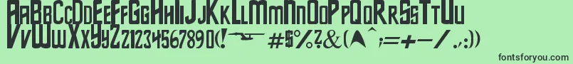 フォントStarSeries – 緑の背景に黒い文字