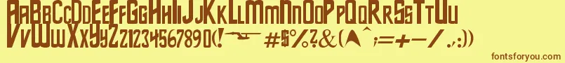 StarSeries Font – Brown Fonts on Yellow Background