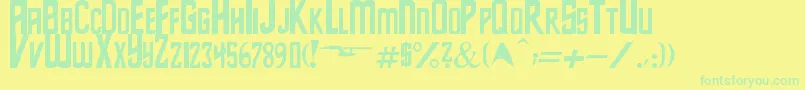 フォントStarSeries – 黄色い背景に緑の文字