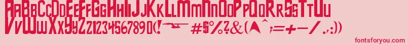 StarSeries Font – Red Fonts on Pink Background
