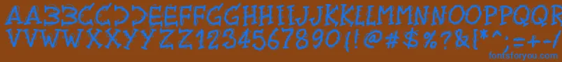 Pwtwirly Font – Blue Fonts on Brown Background