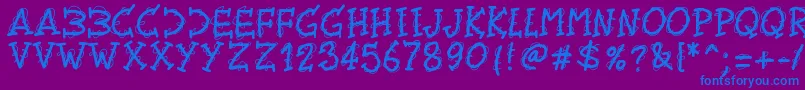 Pwtwirly Font – Blue Fonts on Purple Background