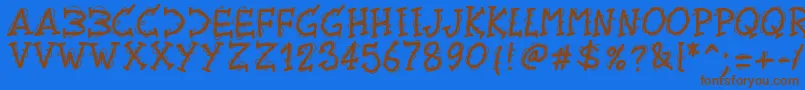 Pwtwirly Font – Brown Fonts on Blue Background