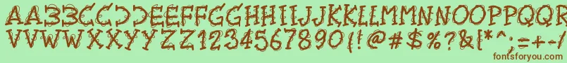 Pwtwirly Font – Brown Fonts on Green Background
