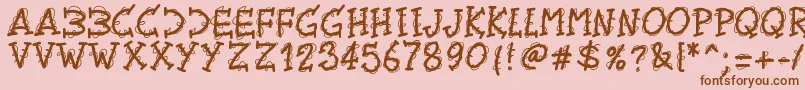 Pwtwirly Font – Brown Fonts on Pink Background