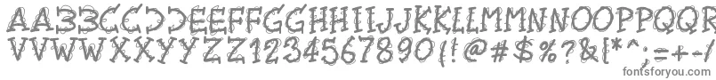 Pwtwirly-Schriftart – Graue Schriften auf weißem Hintergrund