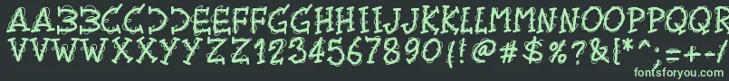 Pwtwirly Font – Green Fonts on Black Background