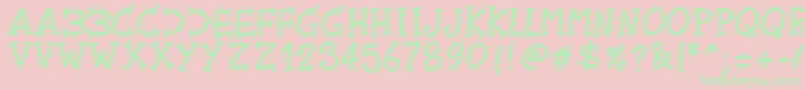 Pwtwirly Font – Green Fonts on Pink Background