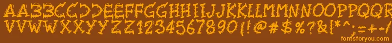 Pwtwirly Font – Orange Fonts on Brown Background