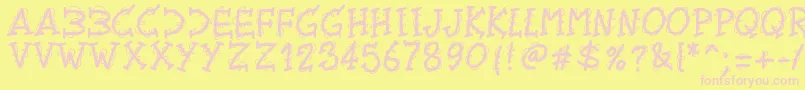 Pwtwirly Font – Pink Fonts on Yellow Background