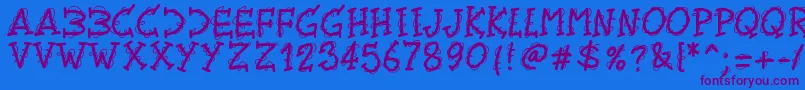 Pwtwirly Font – Purple Fonts on Blue Background