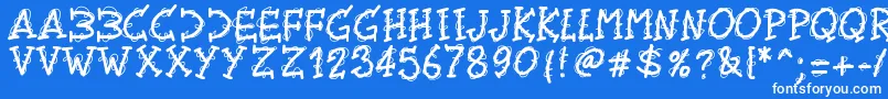 Pwtwirly Font – White Fonts on Blue Background