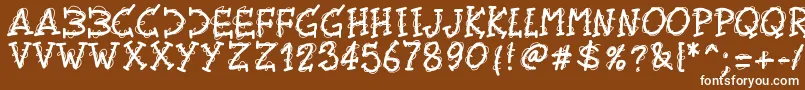 Pwtwirly Font – White Fonts on Brown Background