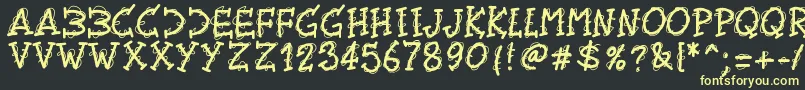 Pwtwirly Font – Yellow Fonts on Black Background