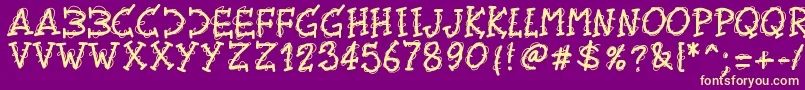 Шрифт Pwtwirly – жёлтые шрифты на фиолетовом фоне