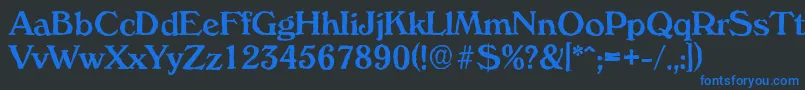 VeronaantiqueMediumRegular Font – Blue Fonts on Black Background