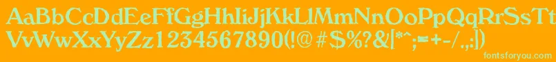 VeronaantiqueMediumRegular Font – Green Fonts on Orange Background