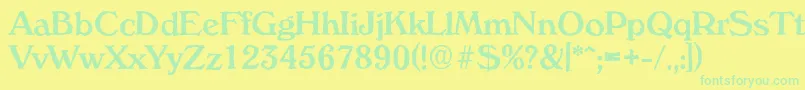 VeronaantiqueMediumRegular Font – Green Fonts on Yellow Background
