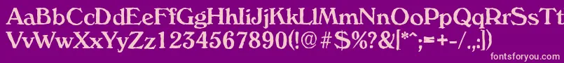 VeronaantiqueMediumRegular Font – Pink Fonts on Purple Background