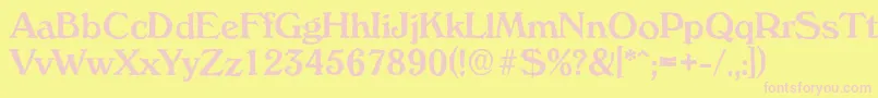 VeronaantiqueMediumRegular Font – Pink Fonts on Yellow Background