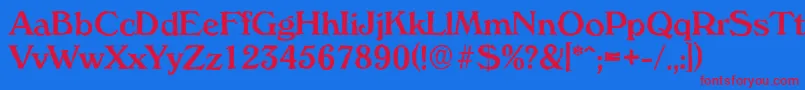 VeronaantiqueMediumRegular Font – Red Fonts on Blue Background
