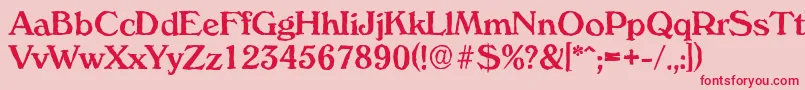 VeronaantiqueMediumRegular Font – Red Fonts on Pink Background