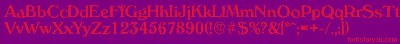 VeronaantiqueMediumRegular Font – Red Fonts on Purple Background