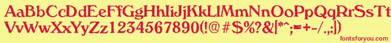 Шрифт VeronaantiqueMediumRegular – красные шрифты на жёлтом фоне