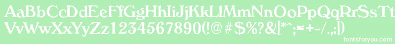 VeronaantiqueMediumRegular Font – White Fonts on Green Background