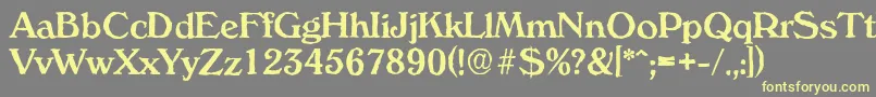 VeronaantiqueMediumRegular Font – Yellow Fonts on Gray Background