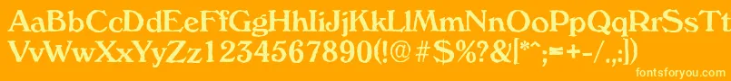 VeronaantiqueMediumRegular Font – Yellow Fonts on Orange Background