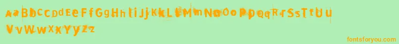 VtksDirty2 Font – Orange Fonts on Green Background