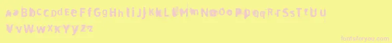 VtksDirty2-fontti – vaaleanpunaiset fontit keltaisella taustalla