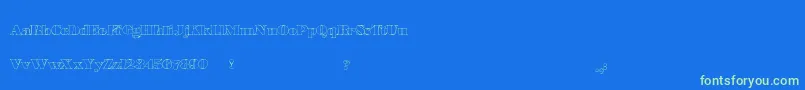 Lowerheight-Schriftart – Grüne Schriften auf blauem Hintergrund