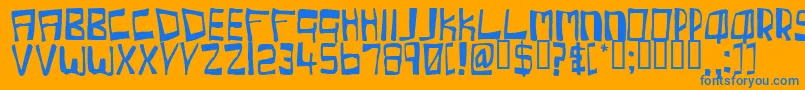 Cherc Font – Blue Fonts on Orange Background