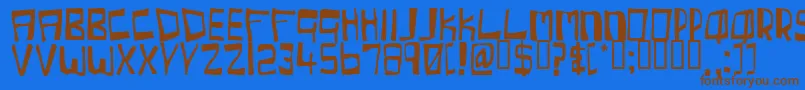 Cherc Font – Brown Fonts on Blue Background