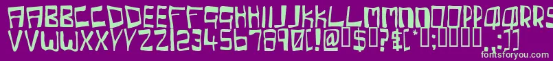 Cherc Font – Green Fonts on Purple Background
