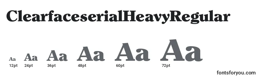 Размеры шрифта ClearfaceserialHeavyRegular