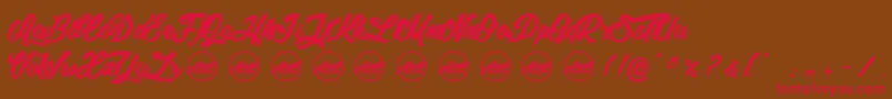 LitchisOnVelvetPersonaluseonly Font – Red Fonts on Brown Background