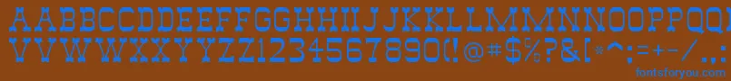 Wildwest Font – Blue Fonts on Brown Background
