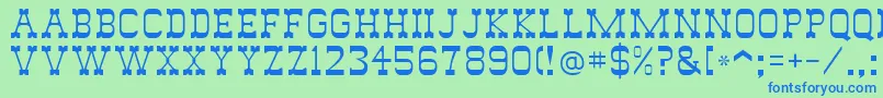 Wildwest Font – Blue Fonts on Green Background