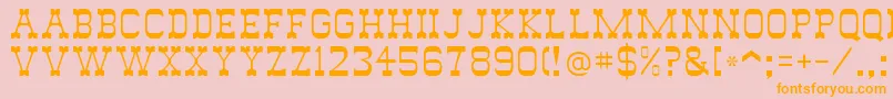 Wildwest-Schriftart – Orangefarbene Schriften auf rosa Hintergrund